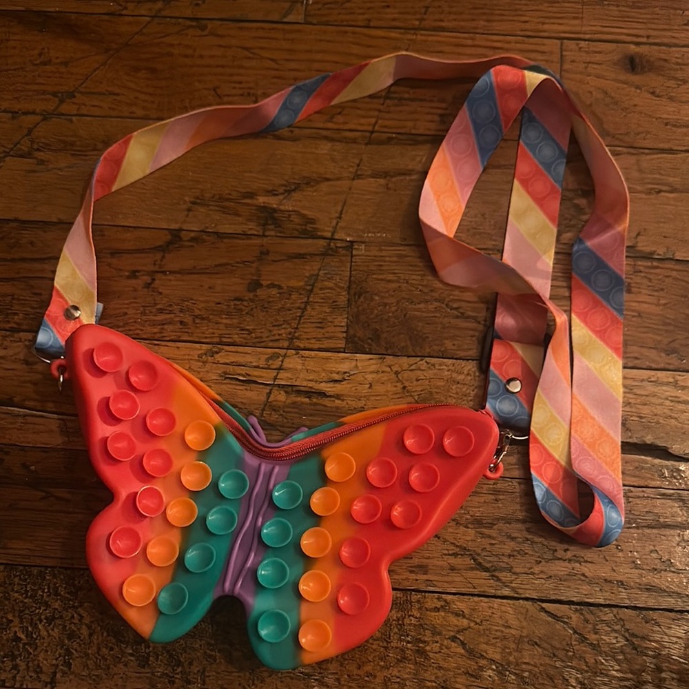 Colorful Butterfly Pop It Crossbody Bag